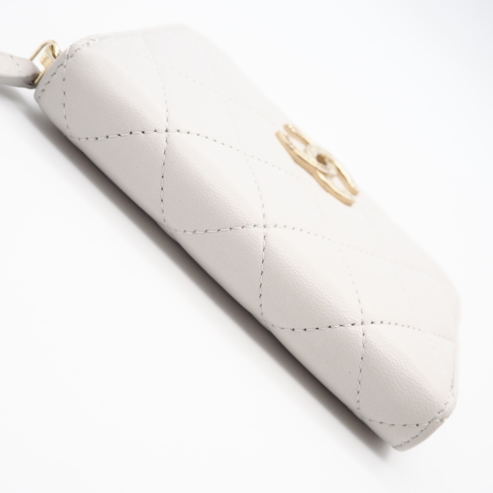 CHANEL Gray Lambskin Leather Wallet - Picture 5 of 13